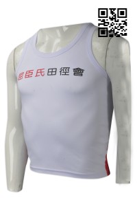 VT163  設計田徑運動背心  訂購吸濕排汗背心T恤 大量訂造背心T恤  背心T恤專營    白色